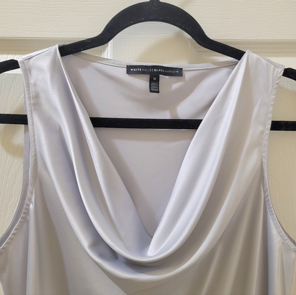 White House Black Market Tops - Whitehouse Silver Cowl Neck Blouse